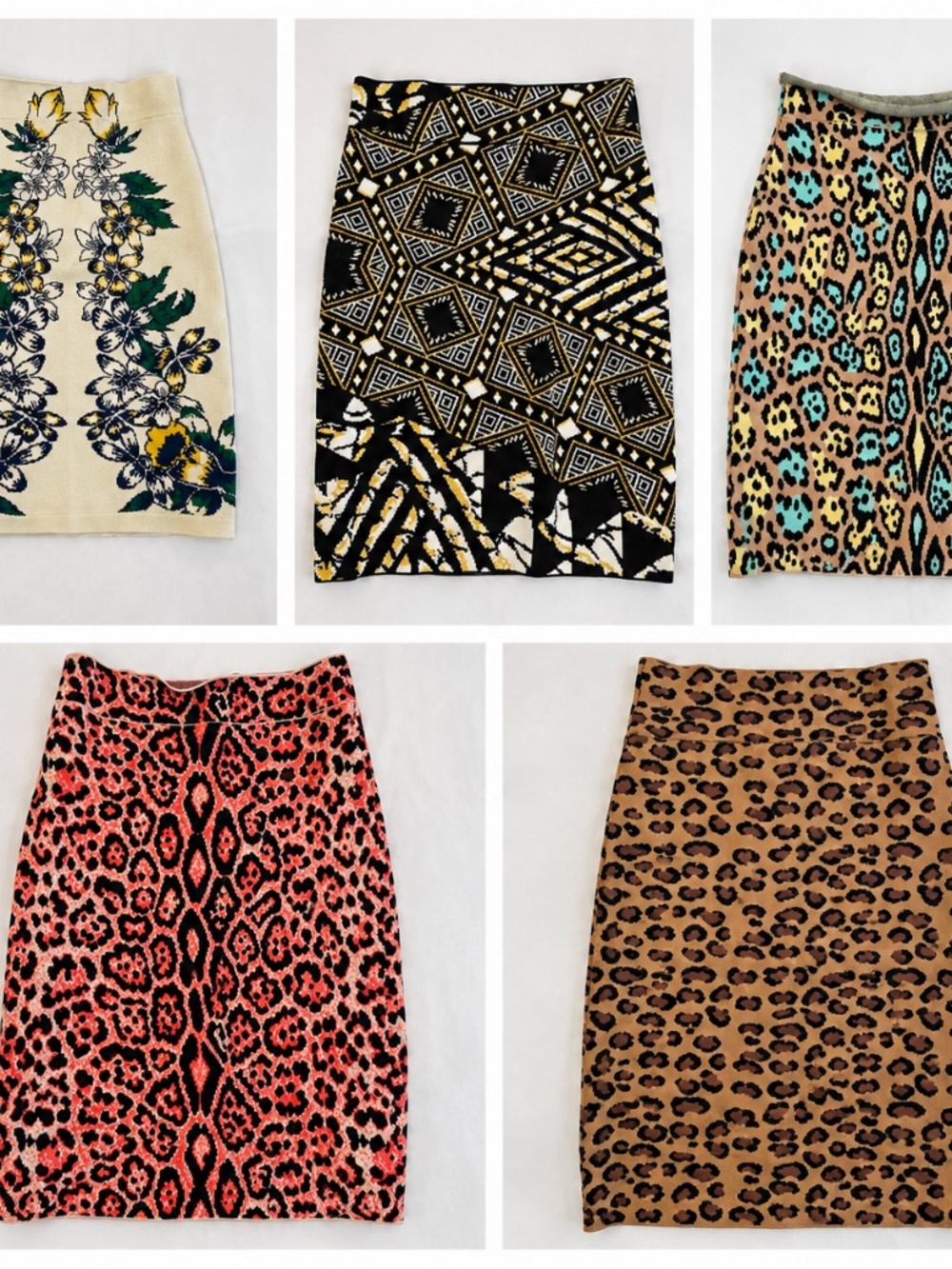 Lot of 5 BCBG MAX AZRIA Bandage Skirts: 2 New, 2 EUC, 1 Good condition SMALL